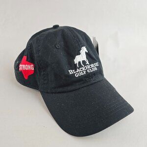 Blackhorse Golf Club Hat Mens Black Adjustable Hook And Loop Lightweight Texas